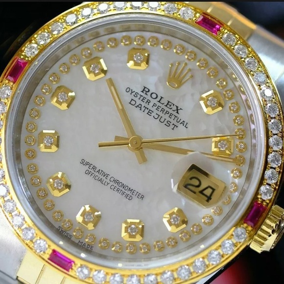 Sold!! Rolex Datejust Diamond Ruby Bezel 36mm Watch Unisex - Picture 3 of 13